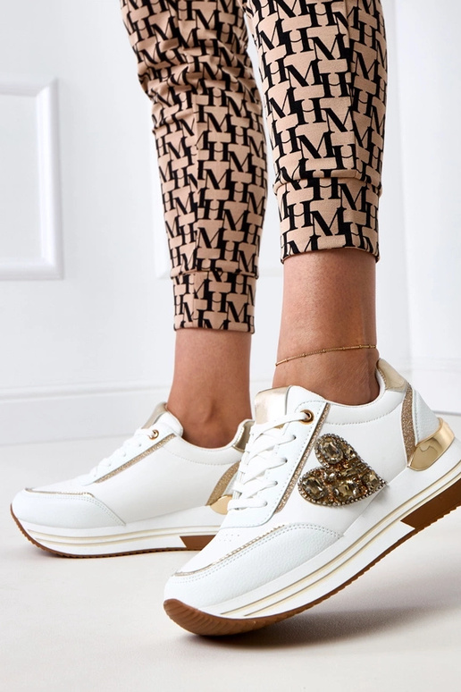 Biele športové topánky s platformou...