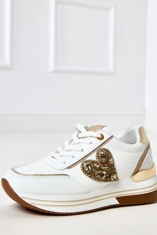 Biele športové topánky s platformou...