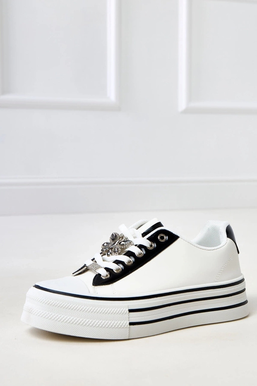 Biele športové topánky s platformou...