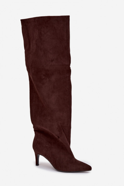 dámske čižmy s tenkými podpätkami Trvalý model CzekoladoIne Mávilla