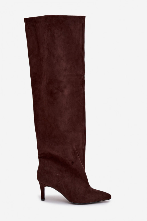 dámske čižmy s tenkými podpätkami Trvalý model CzekoladoIne Mávilla