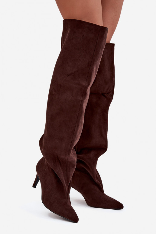 dámske čižmy s tenkými podpätkami Trvalý model CzekoladoIne Mávilla