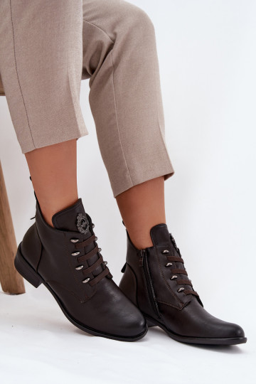 Nízka Čižmy zahriať sa Zapnuté Hrad s ozdobami Hnedá farba Nevalia