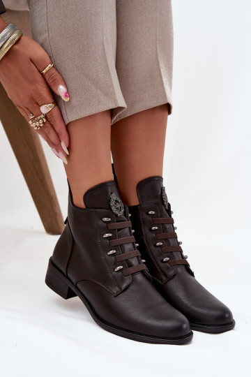 Nízka Čižmy zahriať sa Zapnuté Hrad s ozdobami Hnedá farba Nevalia 2