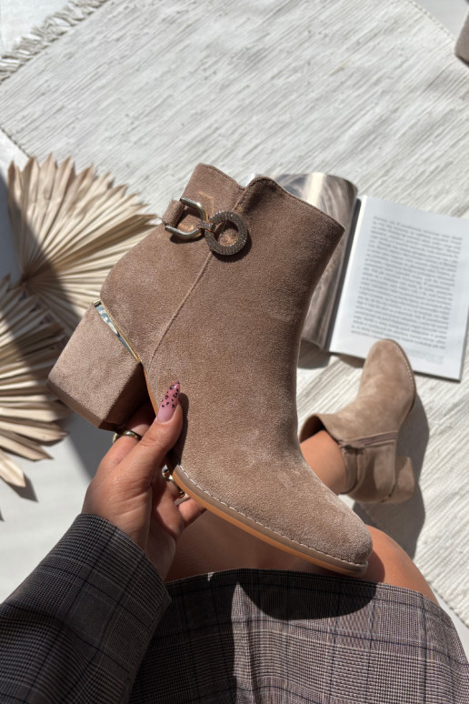 zahriať sa Dámske čižmy Ze zlatej farbymi Detalami s podpätkami béžová Dorisse