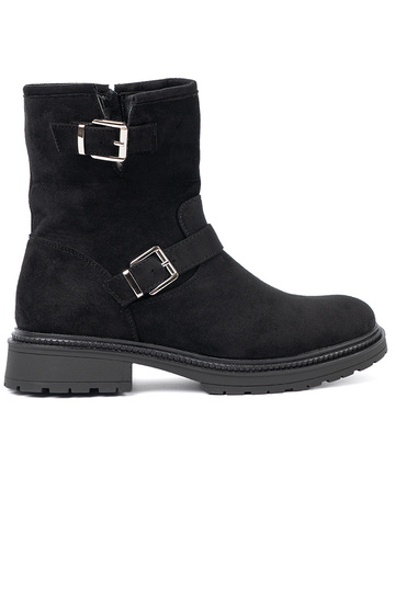 NoInoczesne čierna čižmy ze striebromi klamrami 2