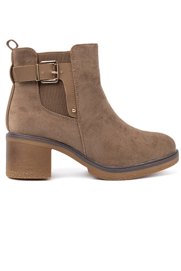 Štýlový čižmy béžová s pohodlným podpätkom 2