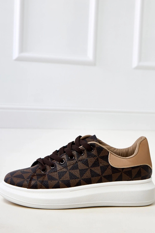 Hnedé športové tenisky s platformou a...