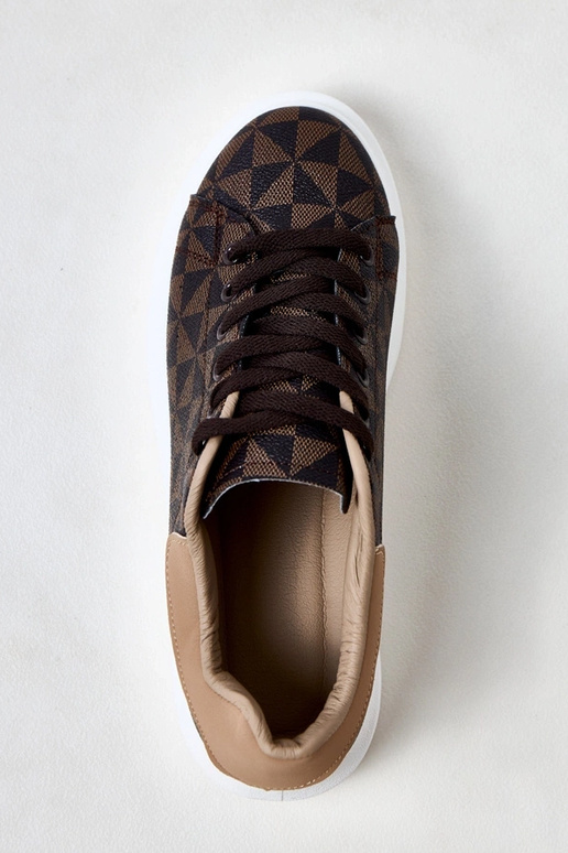 Hnedé športové tenisky s platformou a...