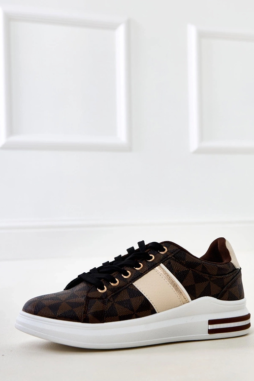 Hnedé športové tenisky s platformou a...