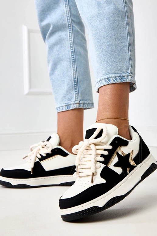 Čierno-biele platformové tenisky so...