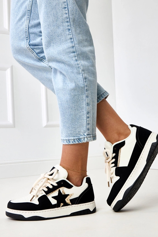 Čierno-biele platformové tenisky so...