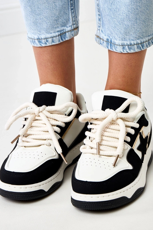 Čierno-biele platformové tenisky so...