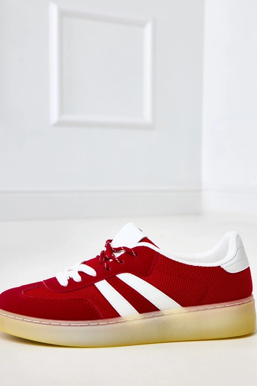 Červené sieťované tenisky s bielou...