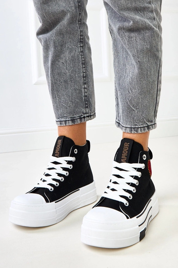 Čierne vysoké platformové...