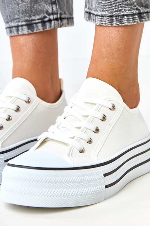 Biele platformové topánky Talah