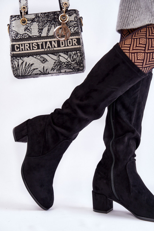 Klasický model zo semišu čižmy čierna Harpen