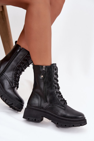 Pracovné členkové topánky Dámske zahriať saPodInójnym Zamkiem čierna Perlina