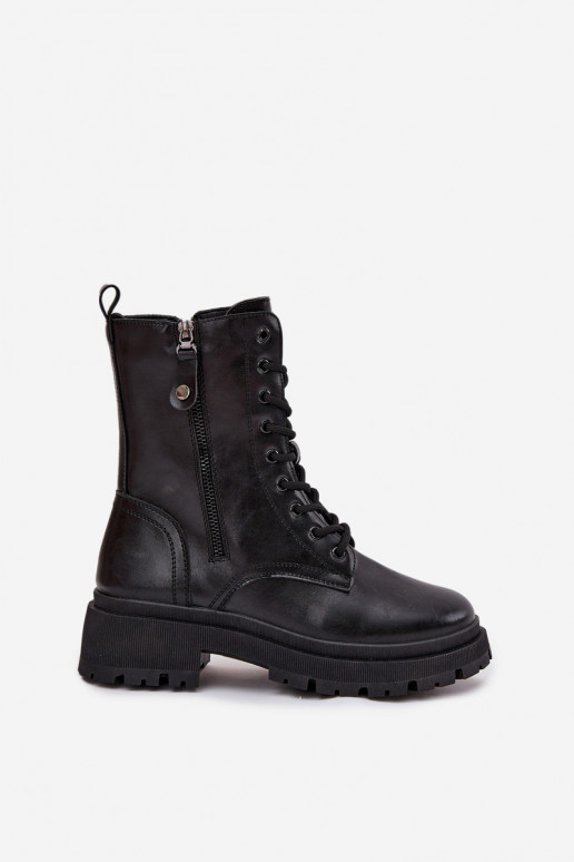 Pracovné členkové topánky Dámske zahriať saPodInójnym Zamkiem čierna Perlina