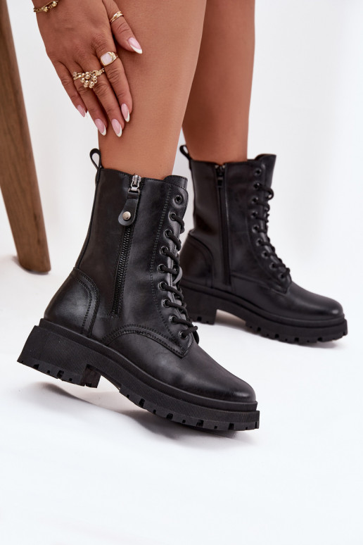 Pracovné členkové topánky Dámske zahriať saPodInójnym Zamkiem čierna Perlina