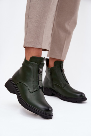 zahriať sa Dámske čižmy Zapnuté Hrad S Ornatem Detalem khaki farby Roselle