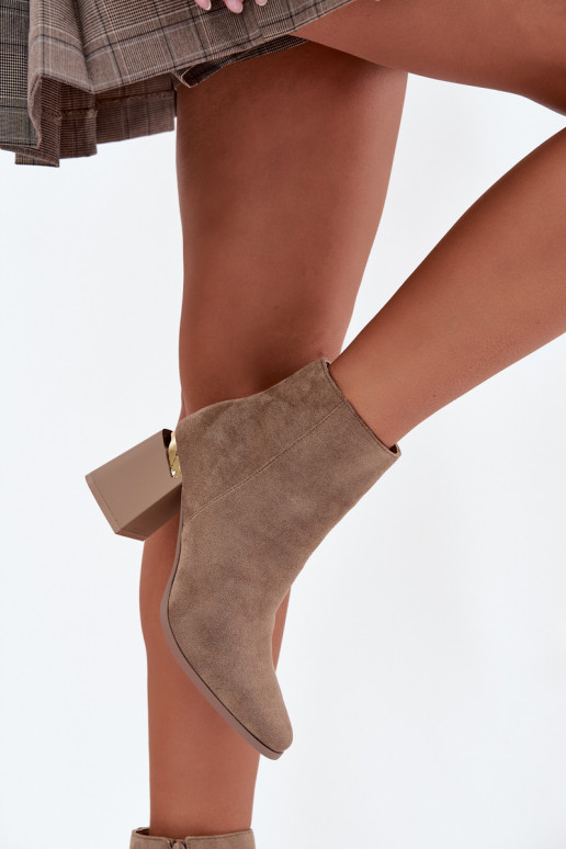 zahriať sa Dámske čižmyz eko semišuu béžová Brivelle