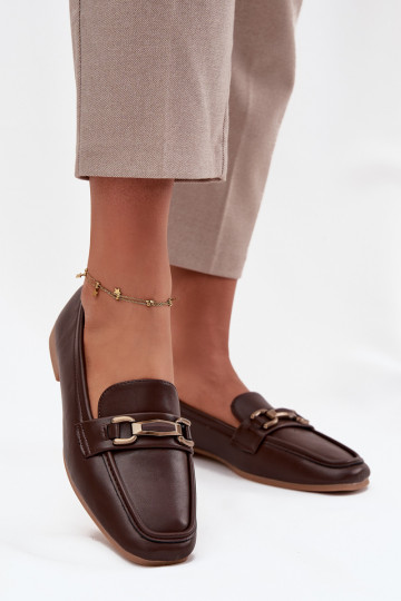 topánky Mokasíny Dámske s ozdobami Hnedá farba Priscelle 2