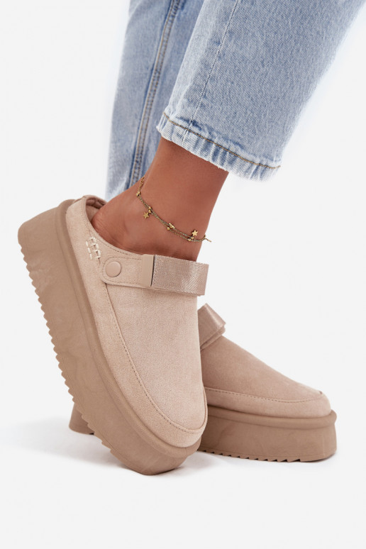 Snehule Dámske s platformous lepiacim zapínanímem slonovina Jorielle Snehule Dámske s platformous lepiacim zapínanímem slonovina Jorielle