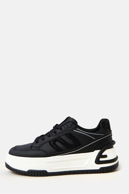 Čierne tenisky na platforme, zdobené...