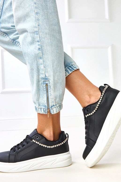 Čierne tenisky na platforme s...