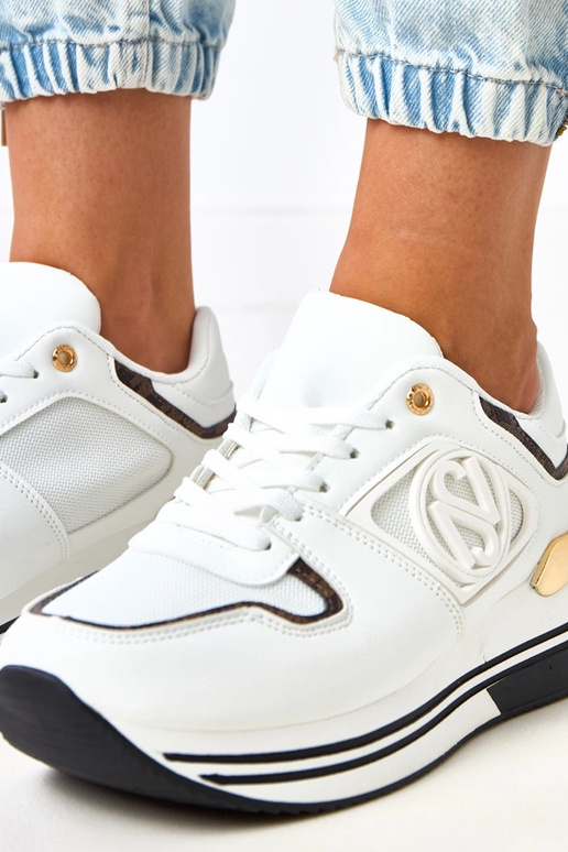 Bielo-čierne tenisky na platforme...