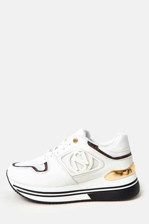 Bielo-čierne tenisky na platforme...