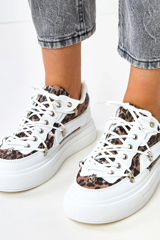 Biele tenisky na platforme s...