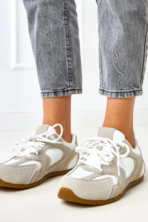 Biele pieskové športové tenisky s...