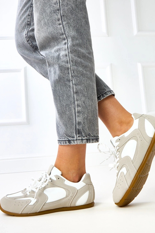 Biele pieskové športové tenisky s...