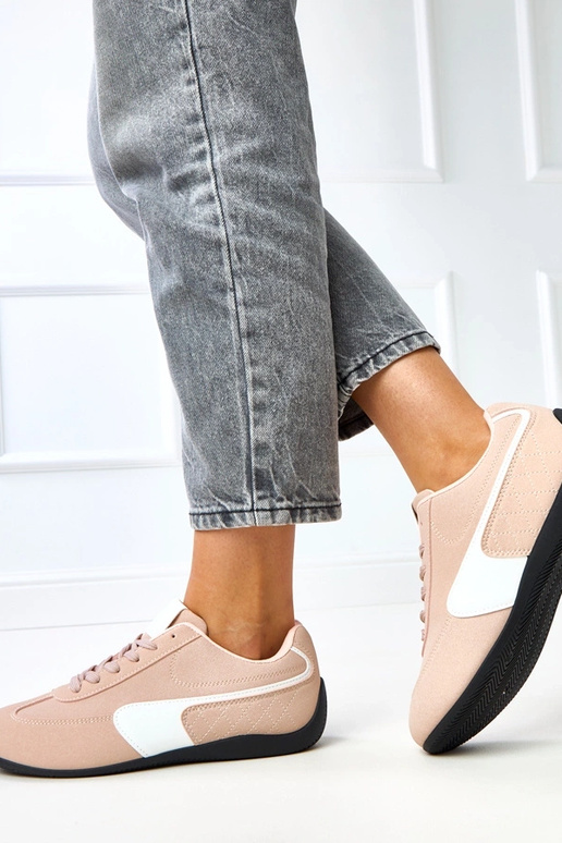 Ružové športové tenisky s bielym...