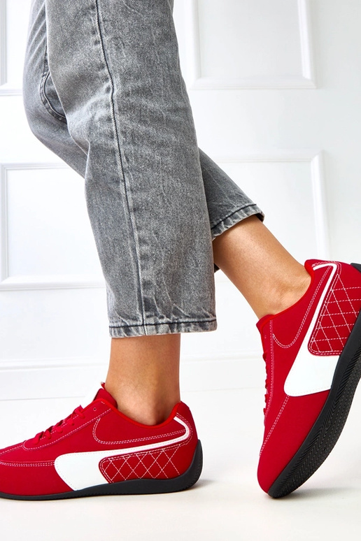 Červené športové tenisky s bielym...