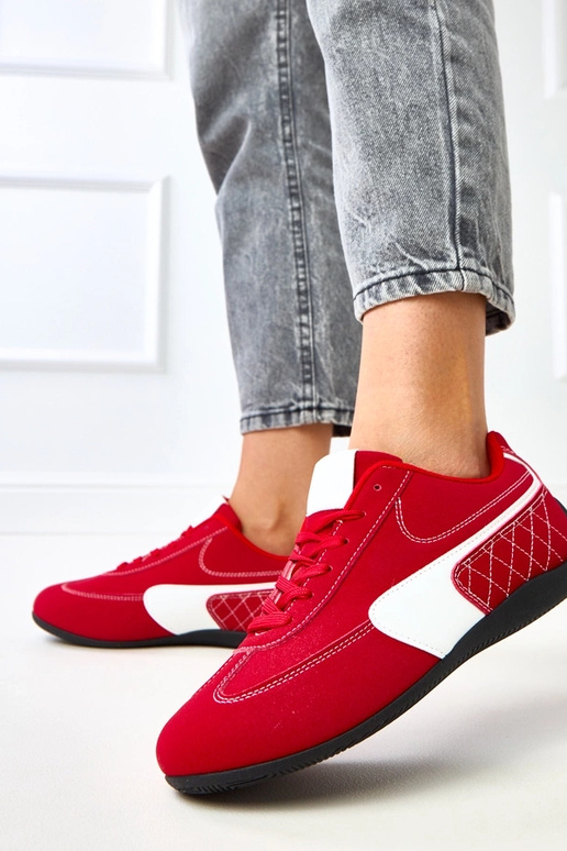 Červené športové tenisky s bielym...