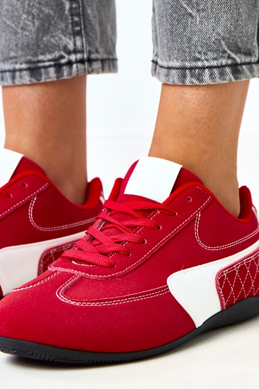 Červené športové tenisky s bielym...