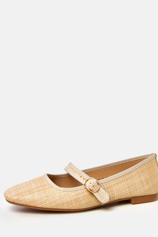 Pieskové pletené baleríny so sponou...