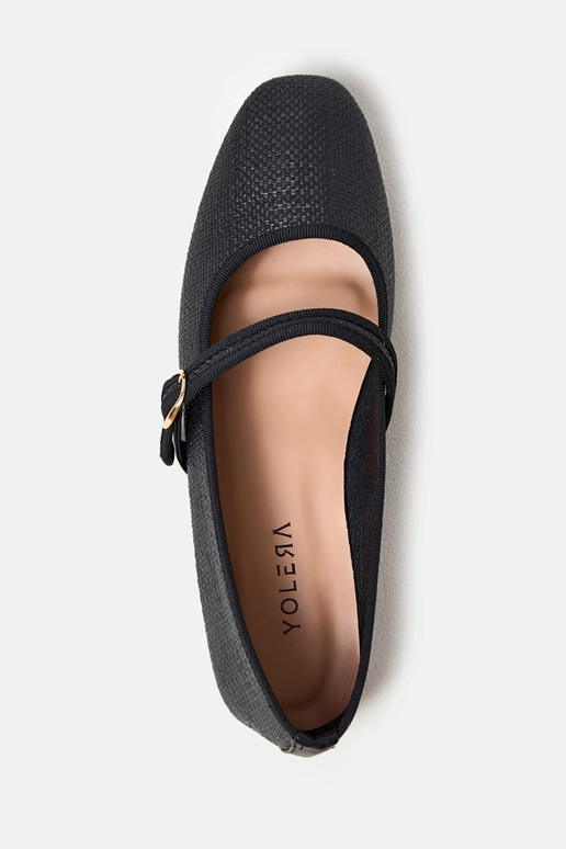 Čierne pletené baleríny so sponou Nonana