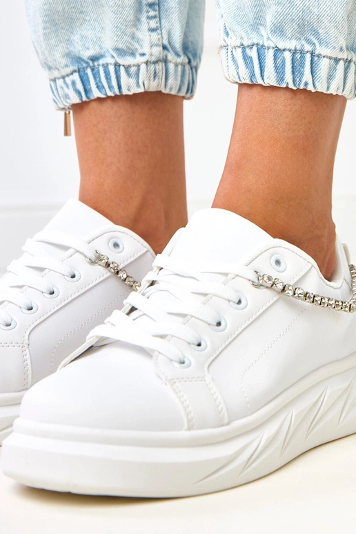 Biele platformové tenisky s...