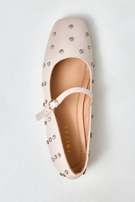 Pieskové baleríny s kryštálmi Heidi