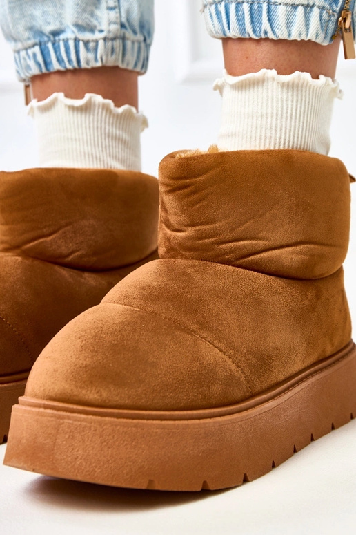 Hnedé teplé snehové topánky na...