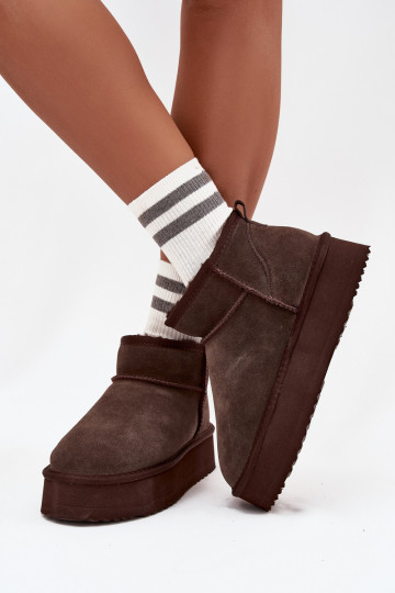 zo semišu Snehule Dámske s platformou Vinceza 97962 CzekoladoIne