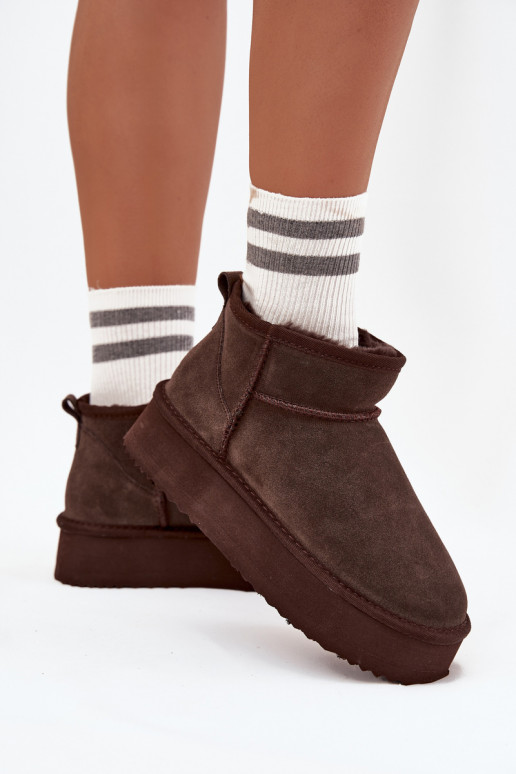 zo semišu Snehule Dámske s platformou Vinceza 97962 CzekoladoIne