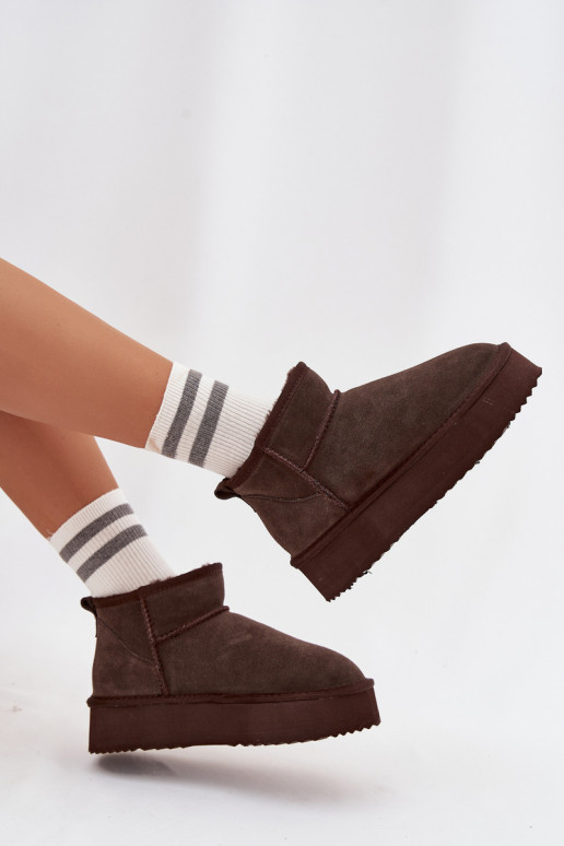 zo semišu Snehule Dámske s platformou Vinceza 97962 CzekoladoIne