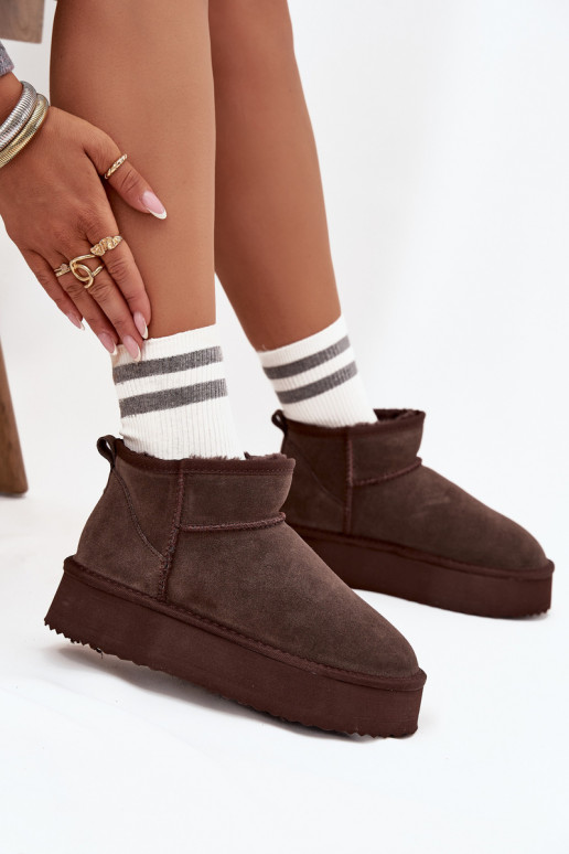 zo semišu Snehule Dámske s platformou Vinceza 97962 CzekoladoIne