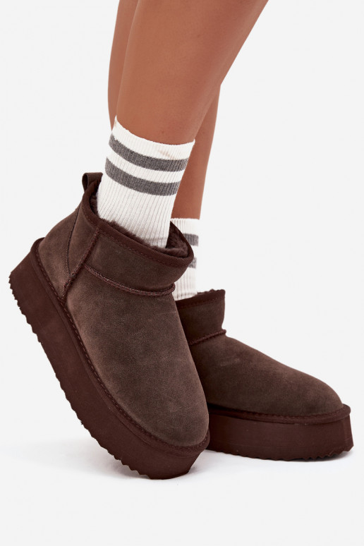 zo semišu Snehule Dámske s platformou Vinceza 97962 CzekoladoIne