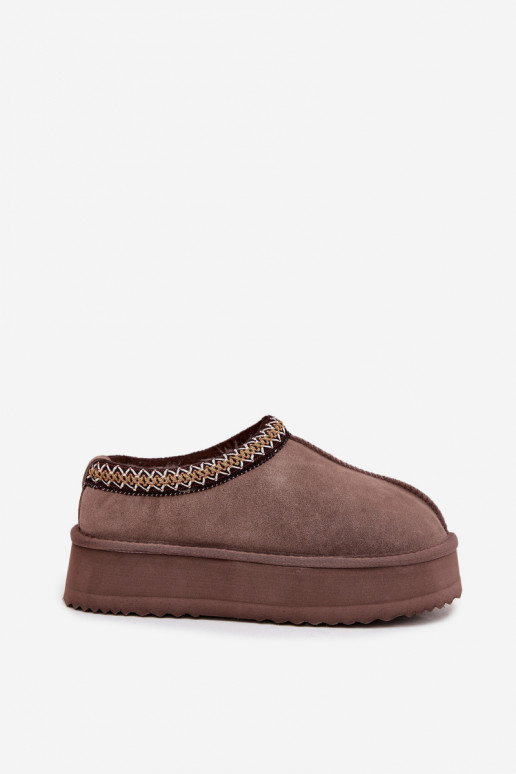 Nízka zo semišu Snehule DámskeHaftem s platformou Vinceza 97960 Hnedá farba